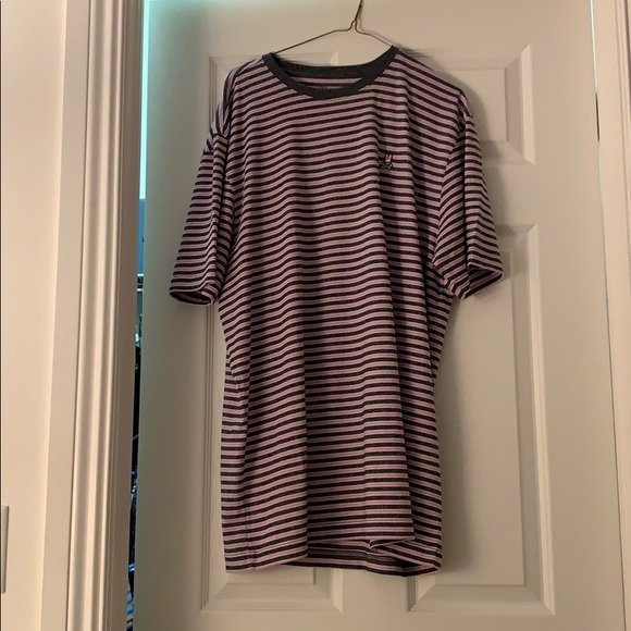 Cute gray,pink, and white stripped with embroidery - Picture 1 of 2